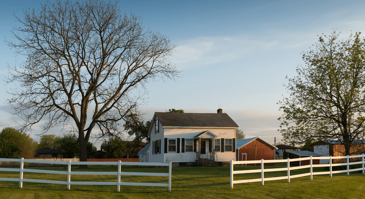 A house with a fence.