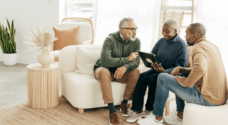 Homeowners discussing their options with their realtor.