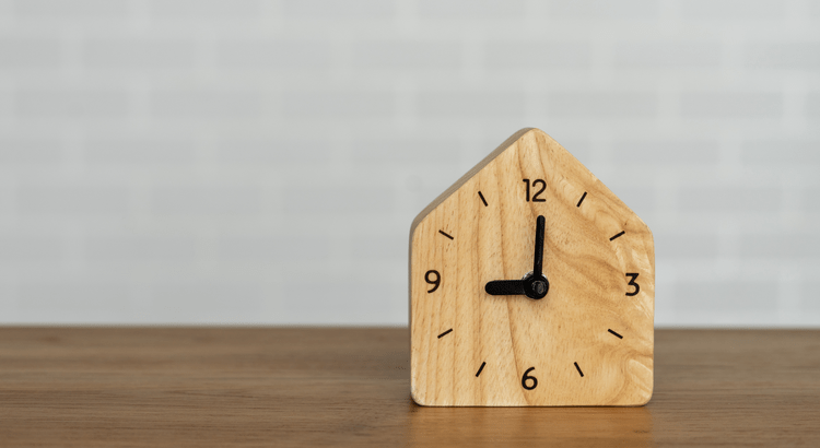House with a clock inside